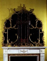 George II chinoiserie overmantle mirror